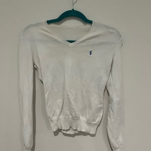 white polo sweater